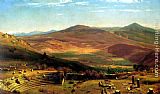 Rome Paintings - The Amphitheatre of Tusculum and Albano Mountains, Rome by Thomas Worthington Whittredge
